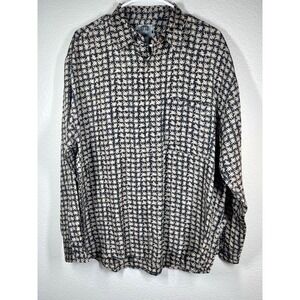 Silk Uomo By Nak Shirt Sz M  Mens  All Over Patterned Button Up Vintage L/S